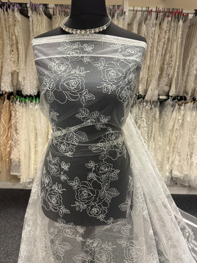 Ivory Embroidered Lace - Rose