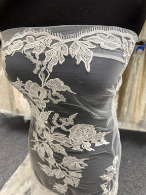 Ivory Embroidered Lace - Lucinda