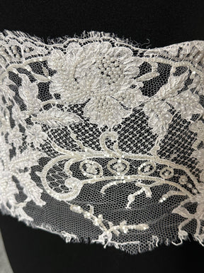 Ivory Beaded Lace Trim - Annalisa