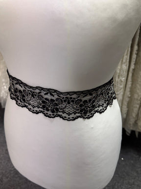 Black Corded Lace Trim - Silvano