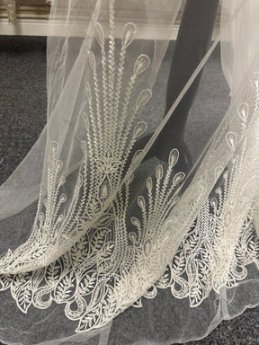 Ivory Lace Trimmed Tulle - North