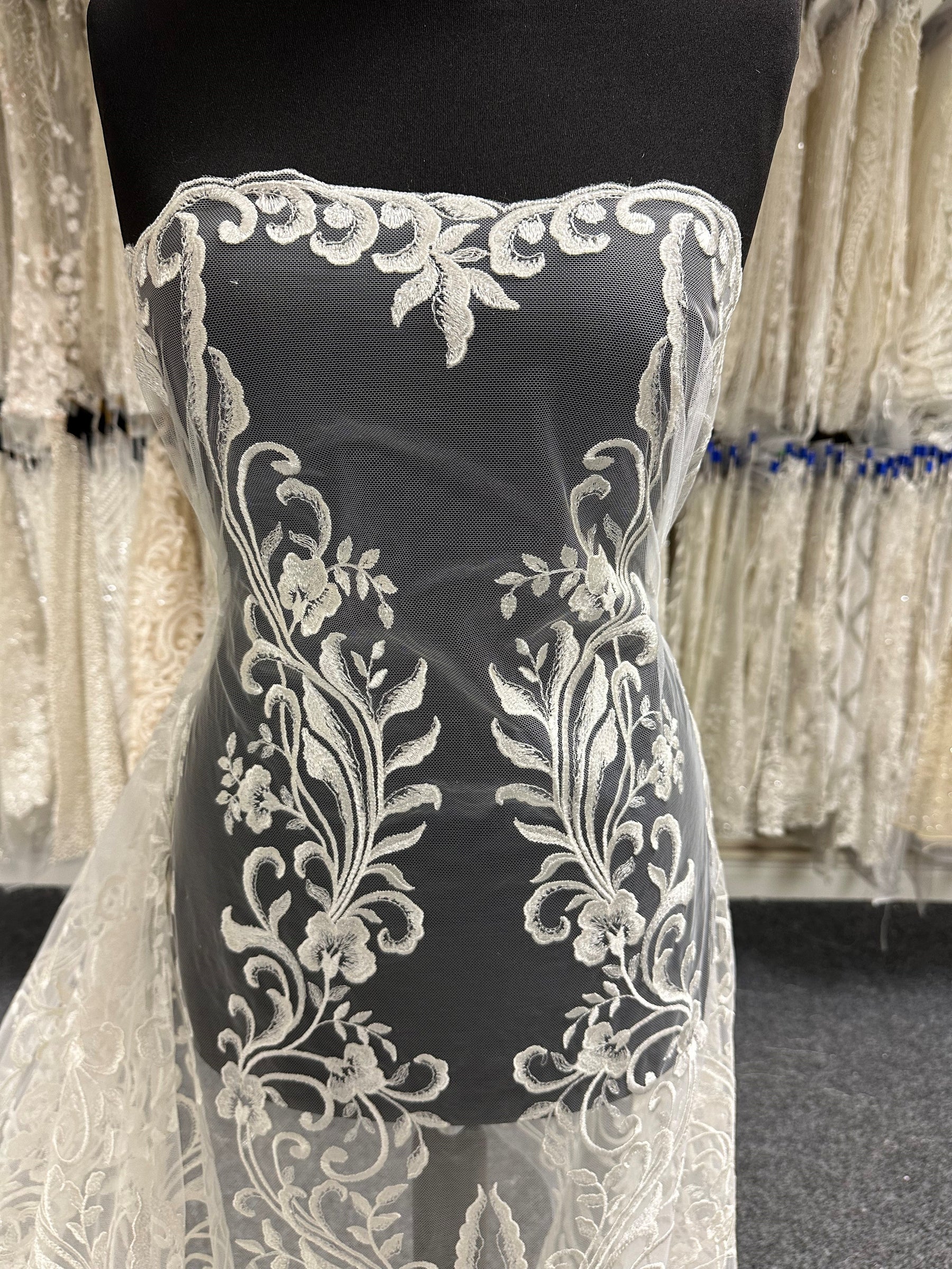 Ivory Embroidered Lace – Greer