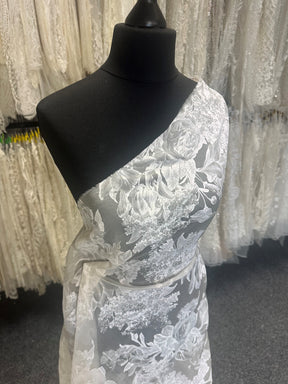 Ivory Printed Silk Organza - Belissa