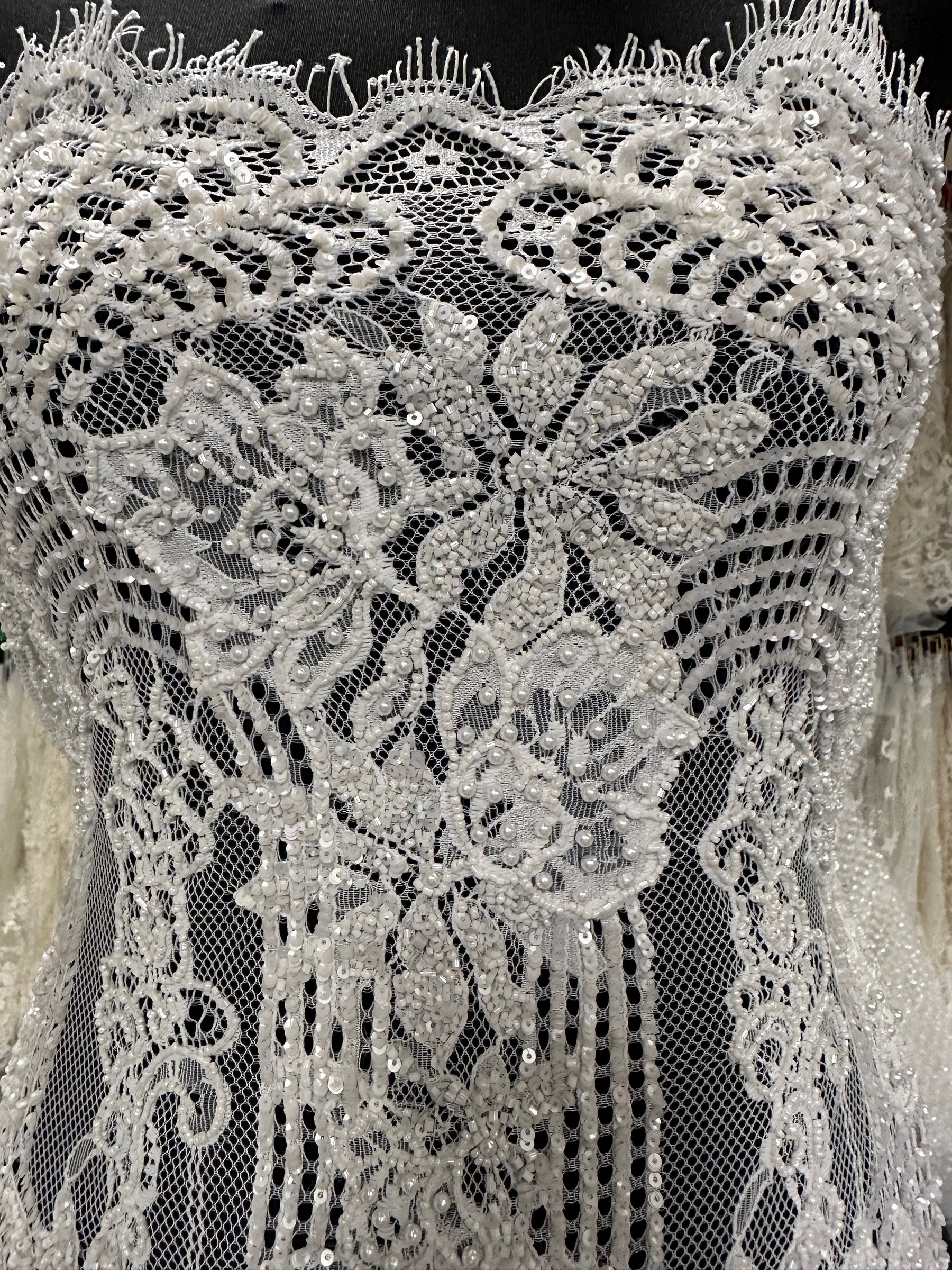 Ivory Beaded Lace - Agatha