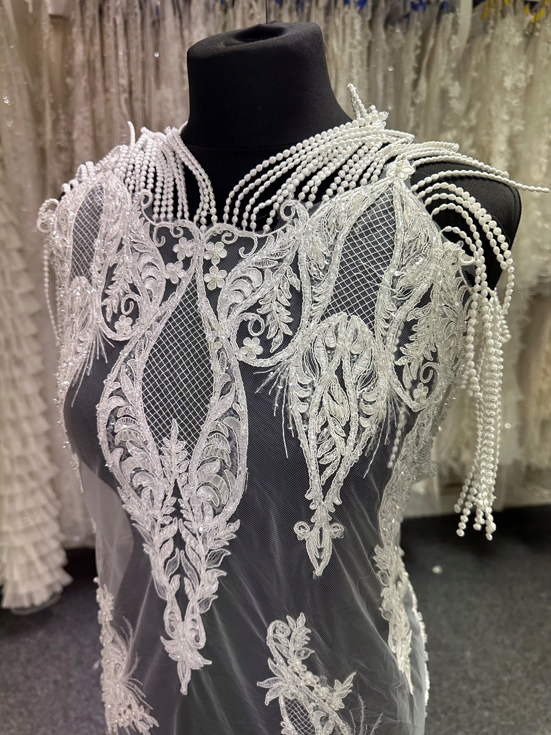 Ivory Beaded & Corded Lace - Infinity