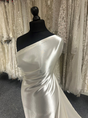 Ivory Polyester Stretch Satin - Courage