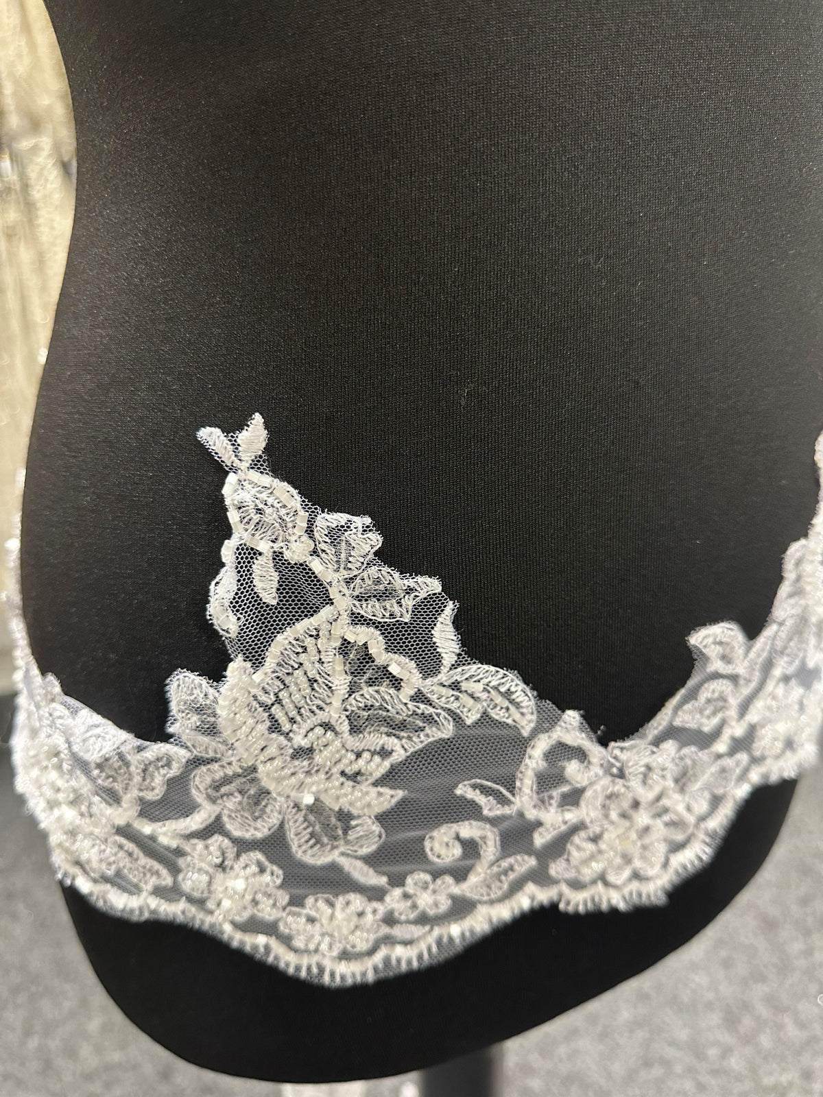 White Beaded Lace Trim - Chloe