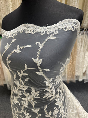 Ivory Embroidered Lace - Violina