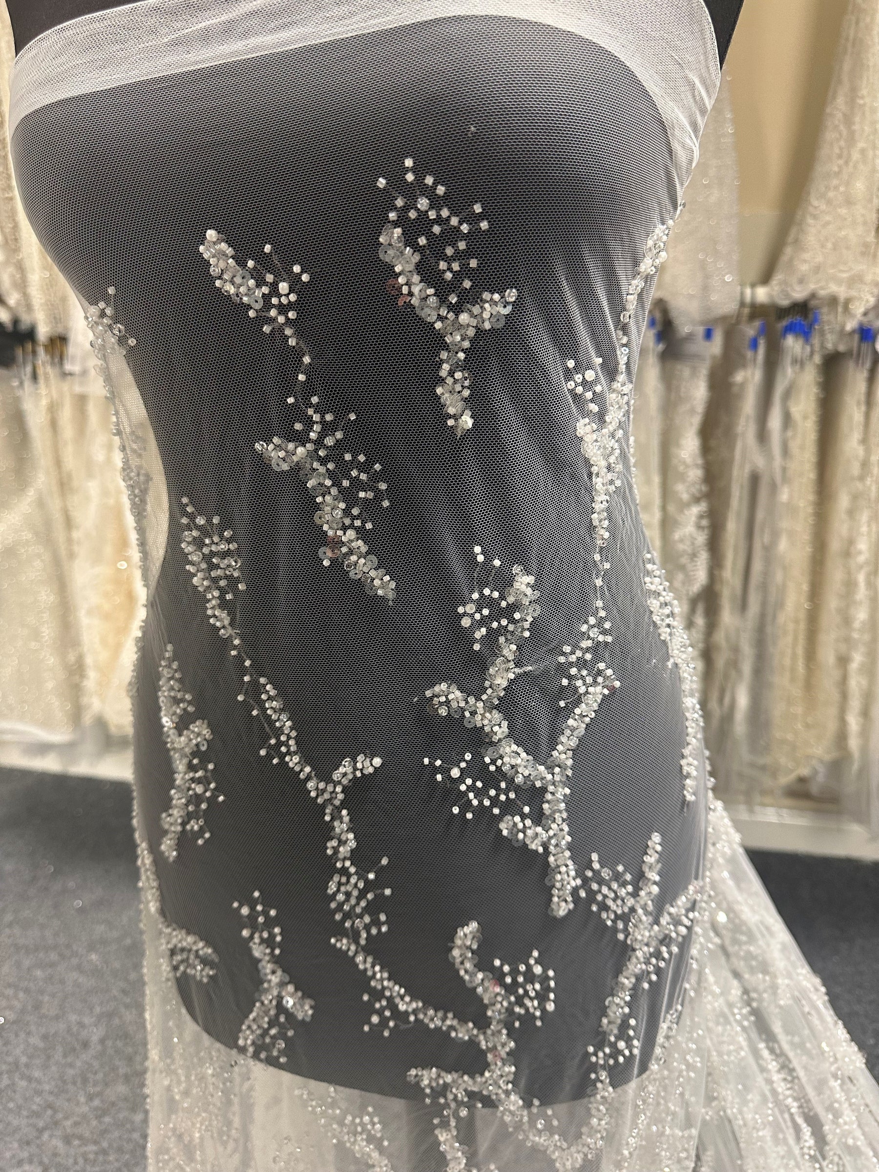 Ivory Beaded Lace - Avril