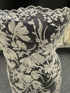 Ivory Embroidered Lace - Vinceza