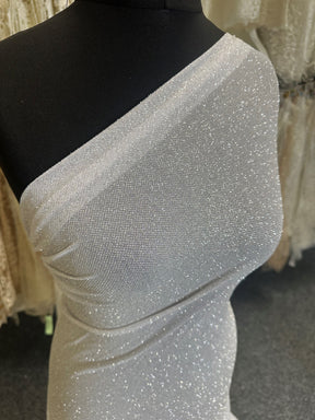 Ivory Stretch Glitter Tulle - Luxur