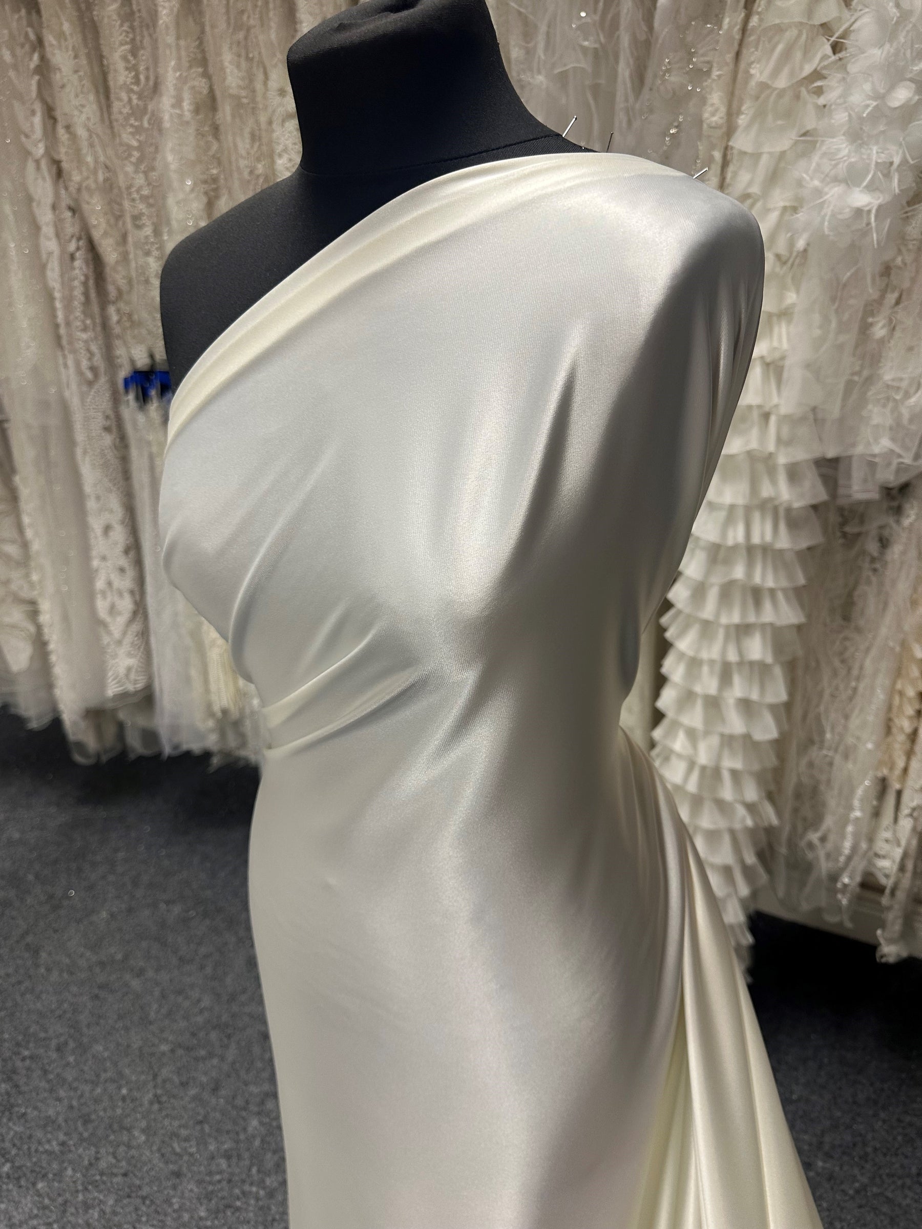 Ivory Poly Stretch Satin - Ceremony