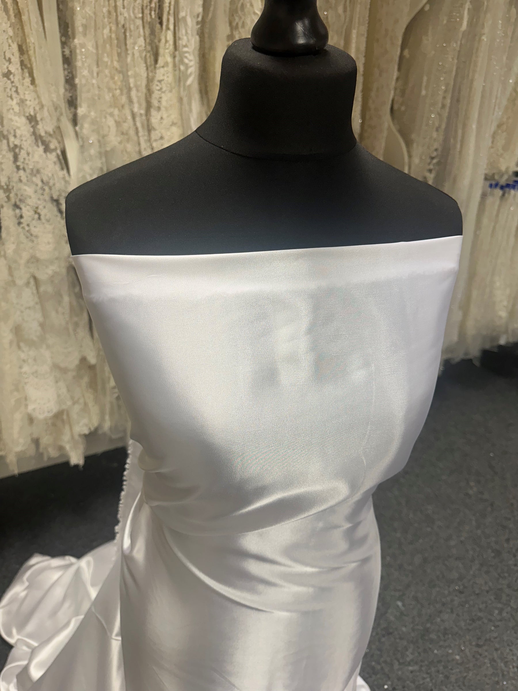 White Polyester Satin - Ascot