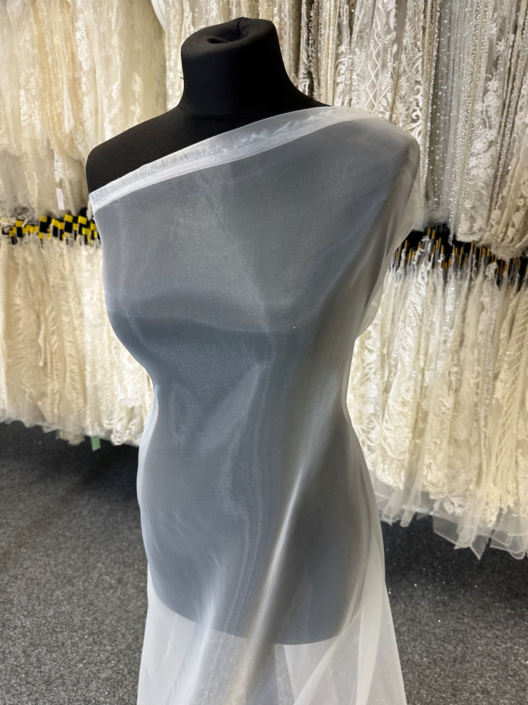 Ivory Polyester Organza - Stardust