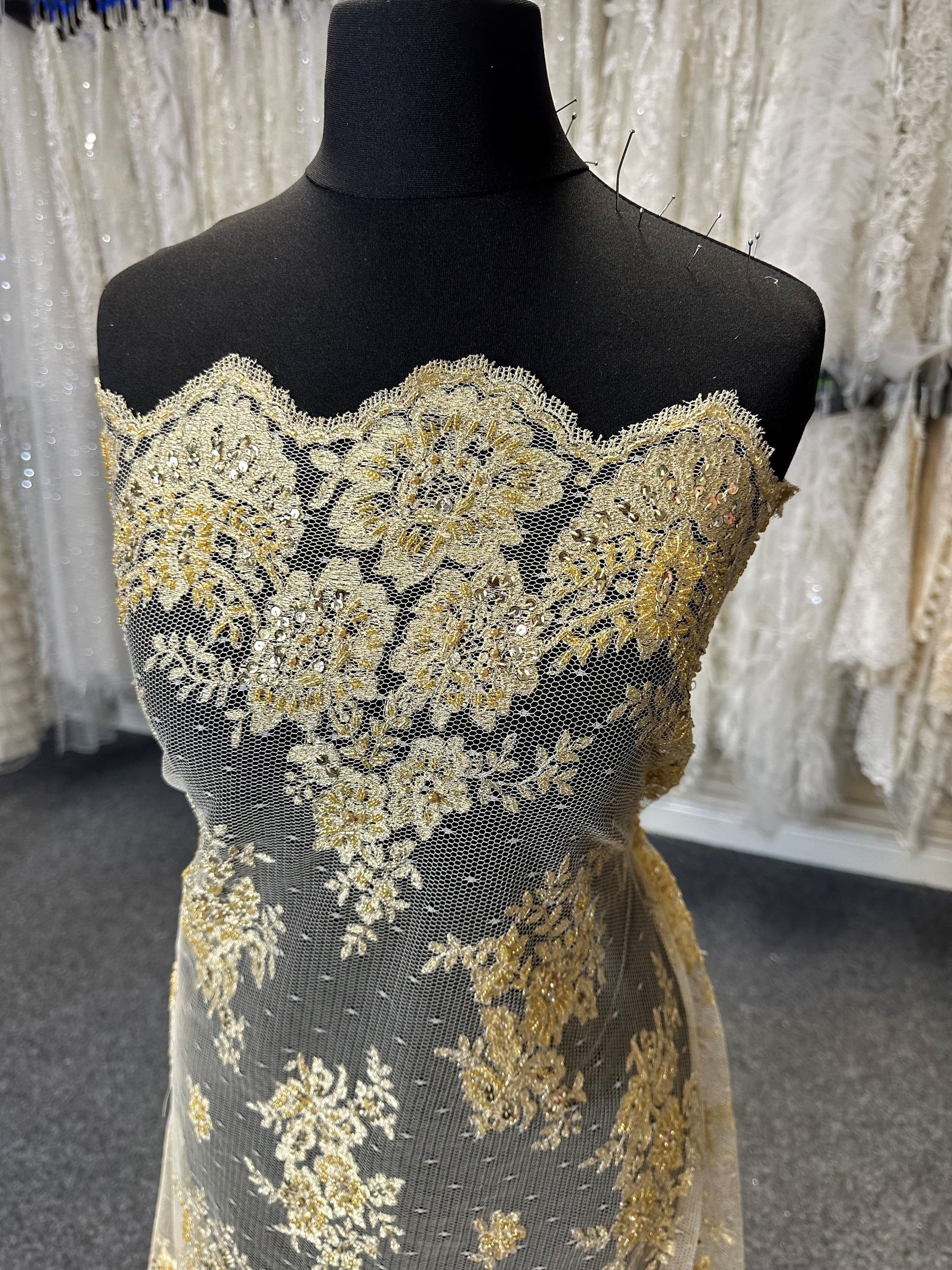 Gold Beaded Lace - Hattie