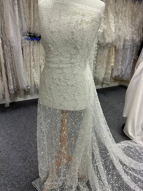 Ivory Sequinned & Beaded Tulle - Isa