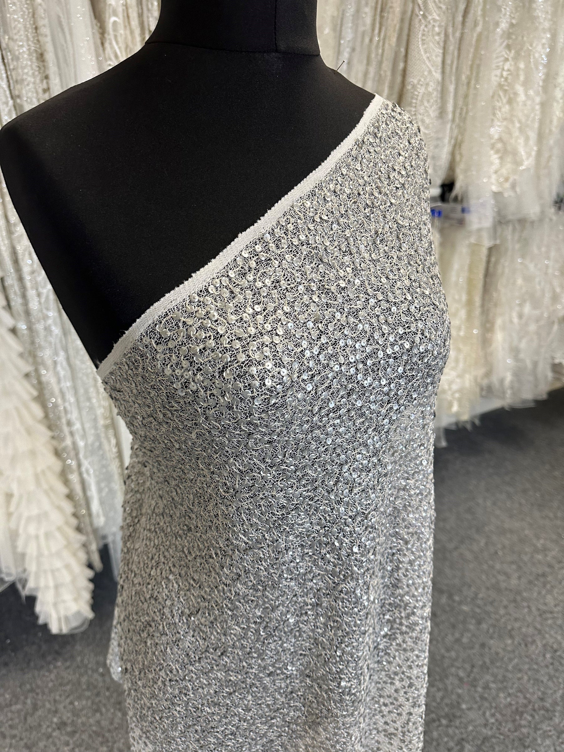 Silver Sequin Fabric - Moondust