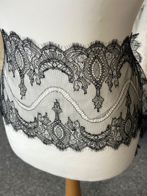 Black Eco Chantilly Lace Trim - Devika