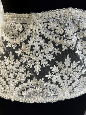 Ivory Beaded Lace Trim - Paige