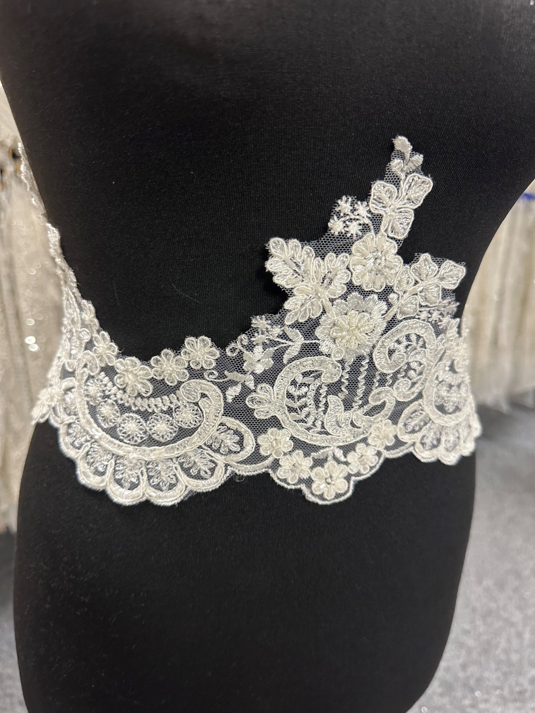 Ivory Beaded Lace Trim - Trinity