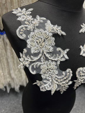 Ivory Sequinned Lace Appliques - Illinois