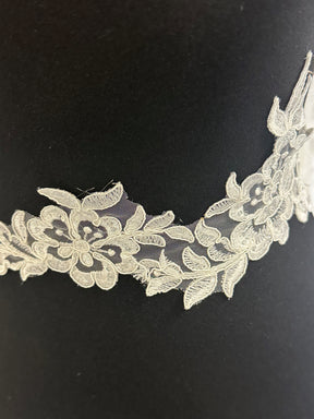 Ivory Sequin Lace Trim - Rhodo