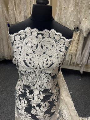 Ivory Embroidered Lace - Cassia