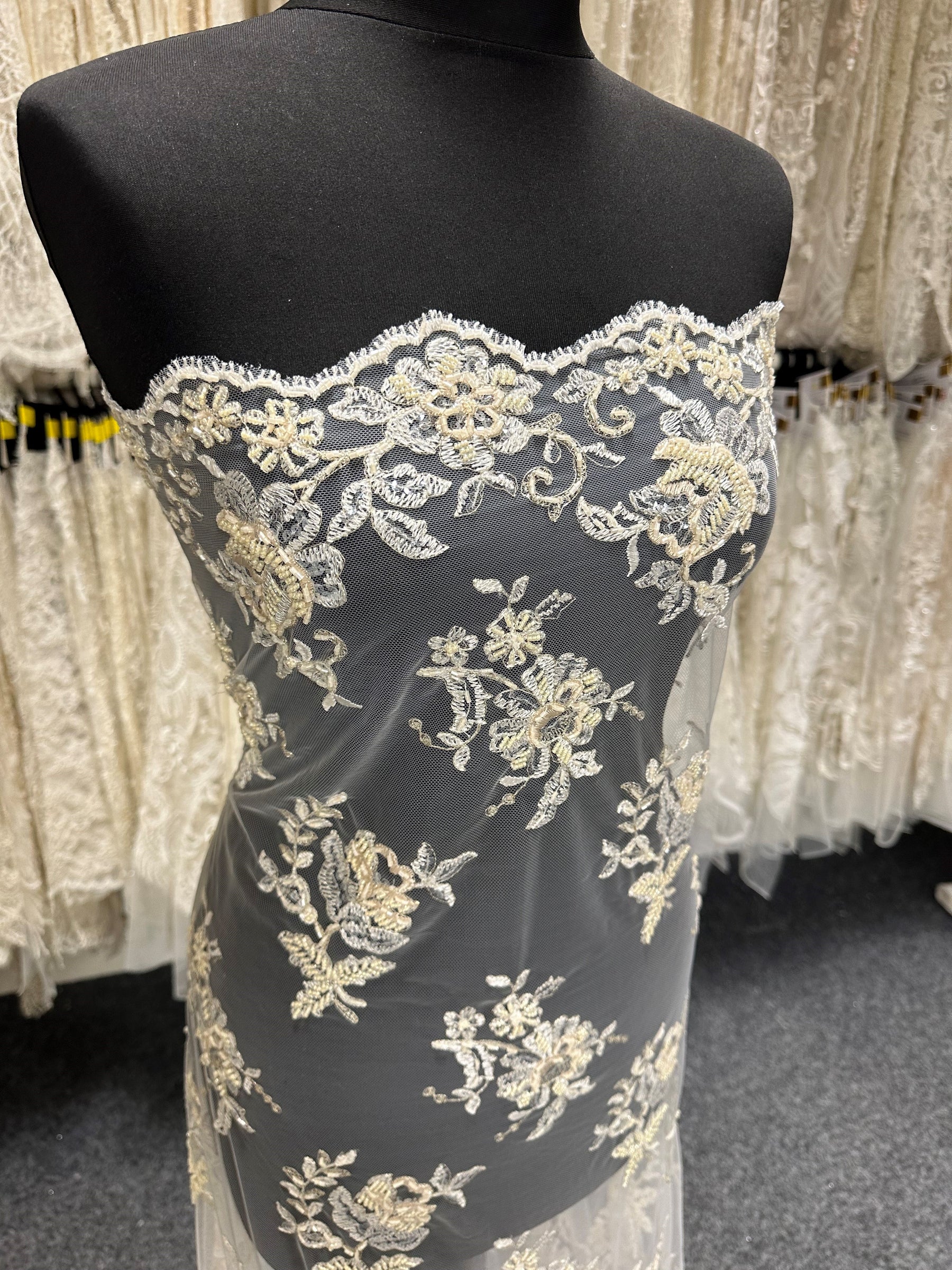 Champagne Beaded Lace - Chloe