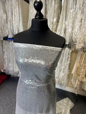 Silver Sequinned Tulle - Glow