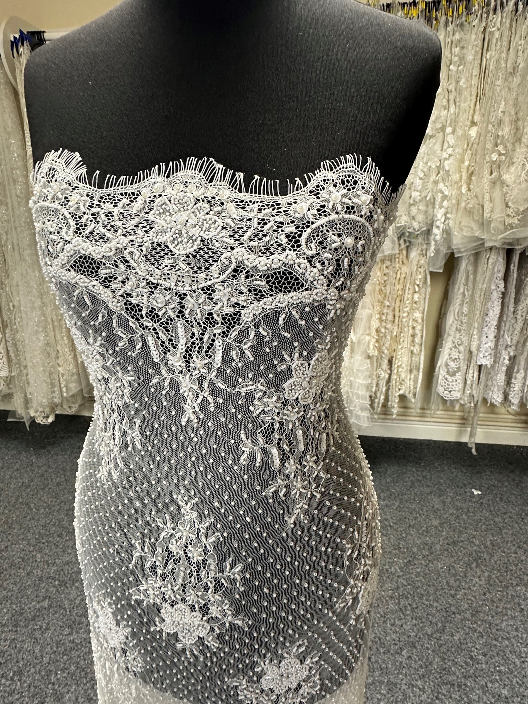 Ivory Beaded Lace - Sincere