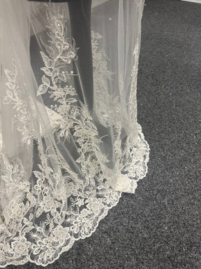 Ivory Lace Trimmed Tulle - Hava