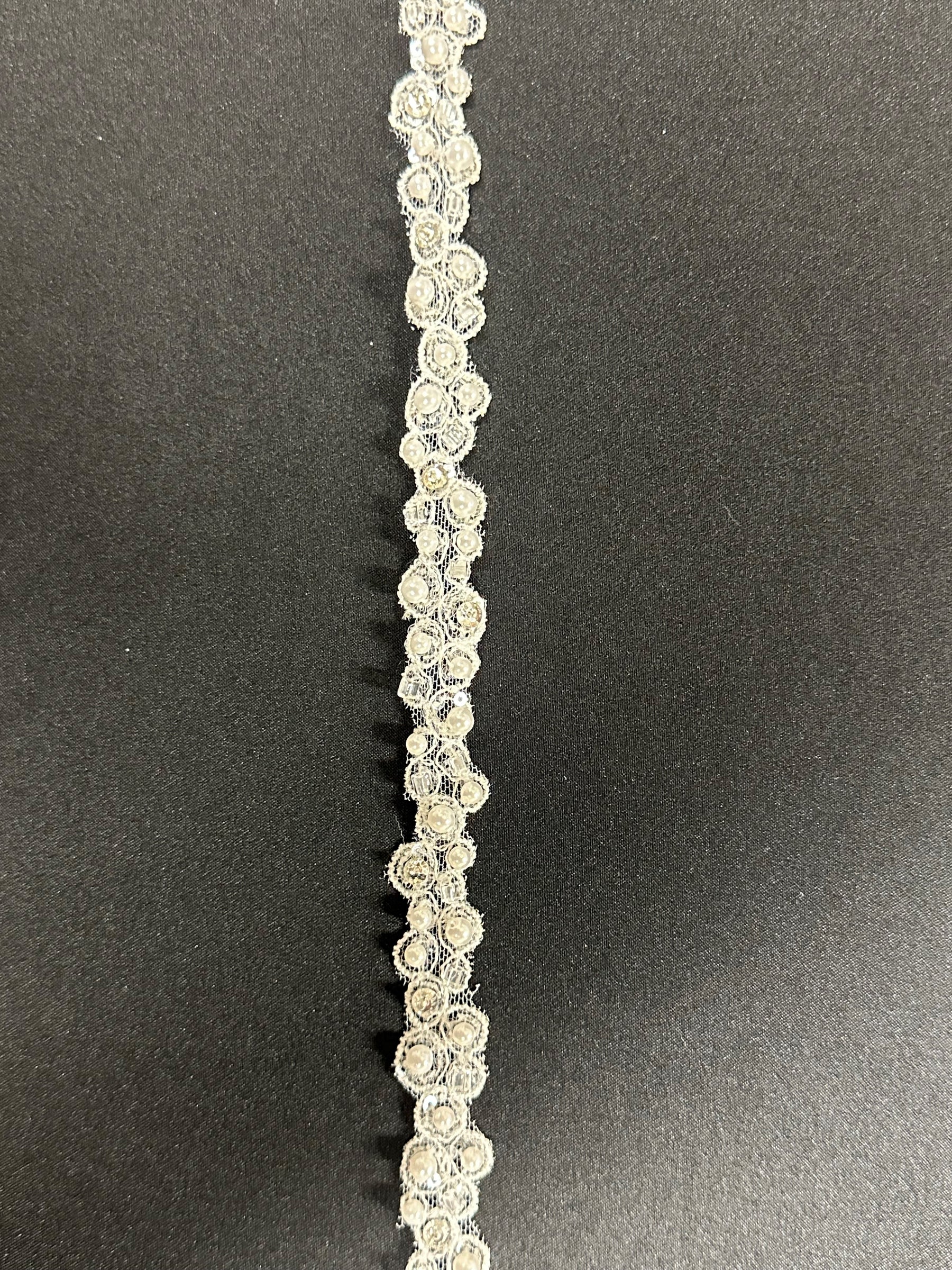 Ivory Beaded Lace Trim - Orbit