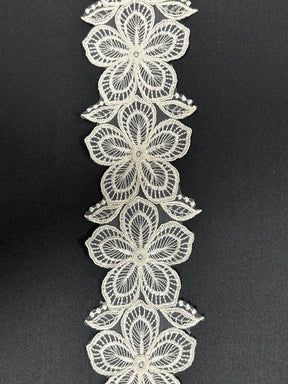 Ivory Corded Lace Trim - Daffodil