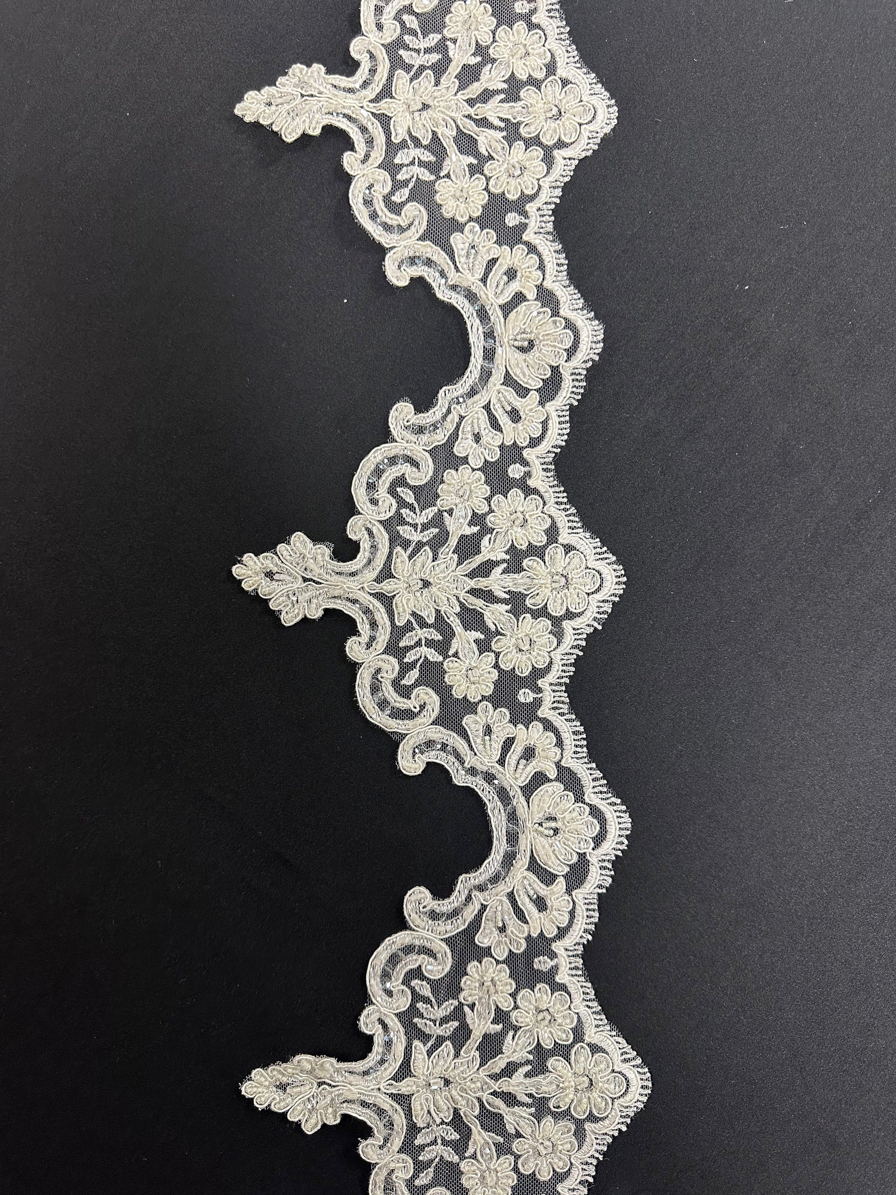 Ivory Beaded Lace Trim - Sophia