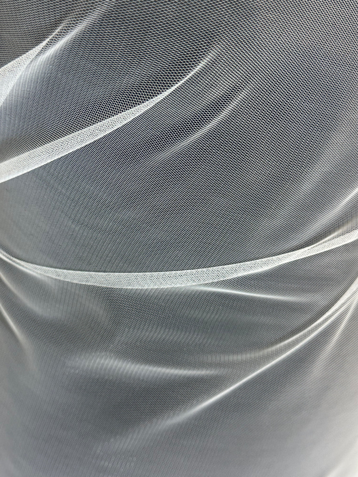 Ivory Nylon Stretch Tulle - Bearing