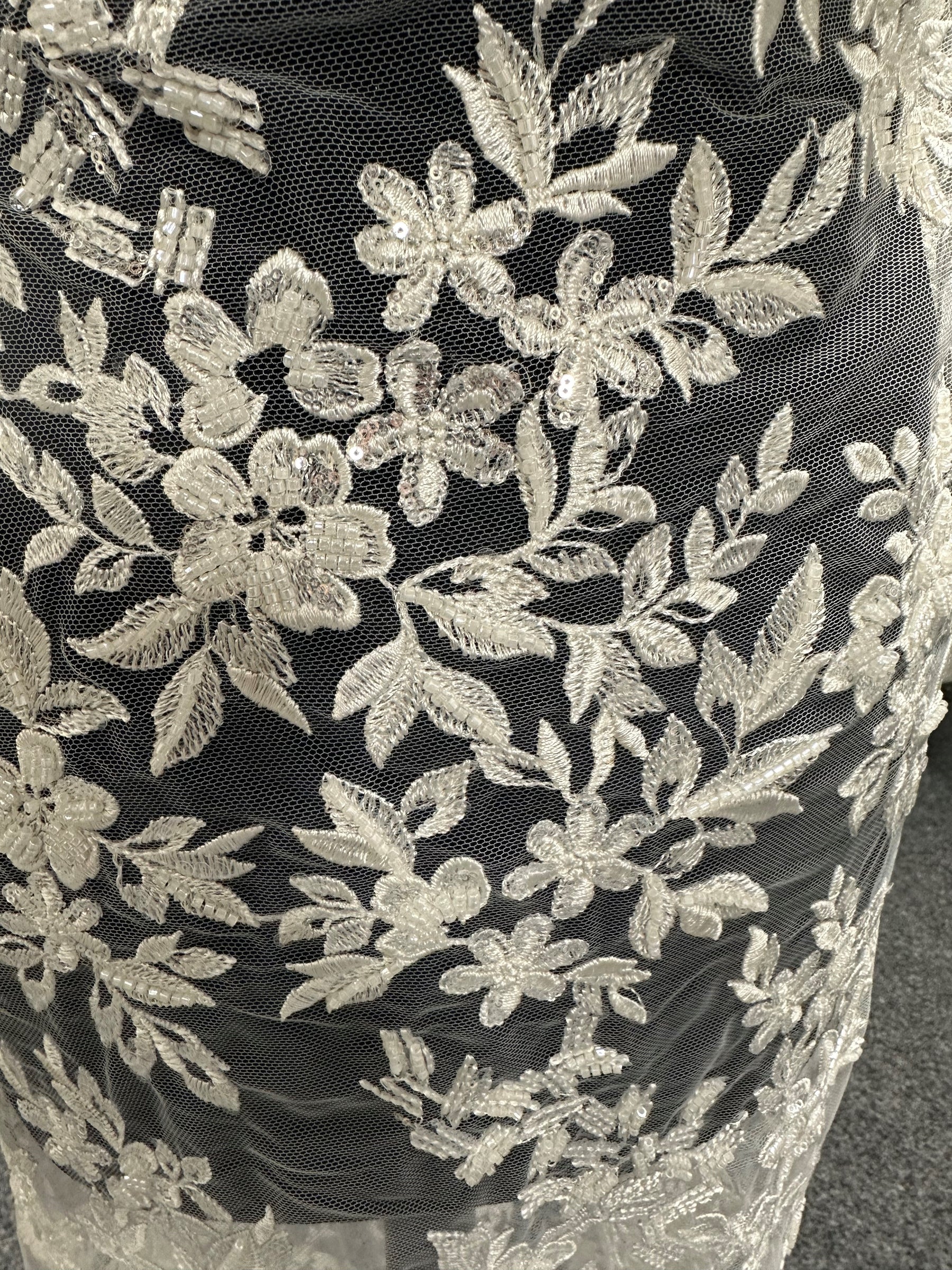 Ivory Beaded Embroidery Lace - Zeda