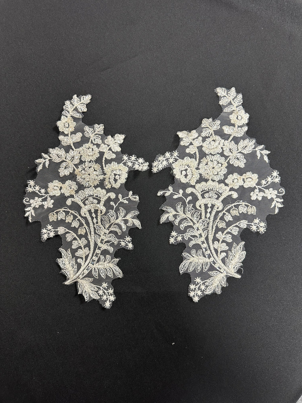 Ivory Sequinned Lace Appliques - Justine