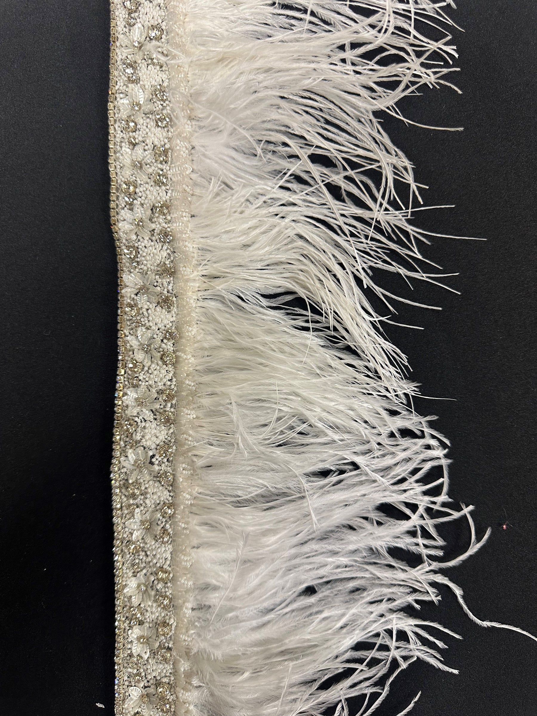 Crystal Feather Dress Trim - Treasure