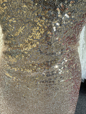 Champagne Sequinned Tulle - Glow