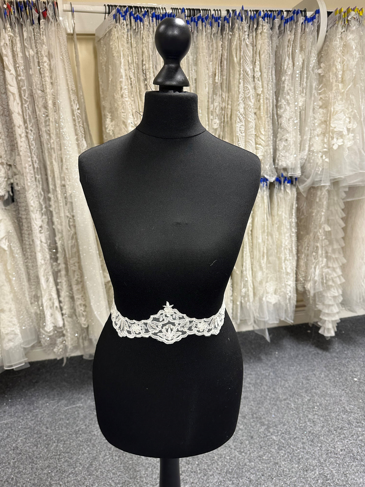 Ivory Sequinned Lace Trim - Verity