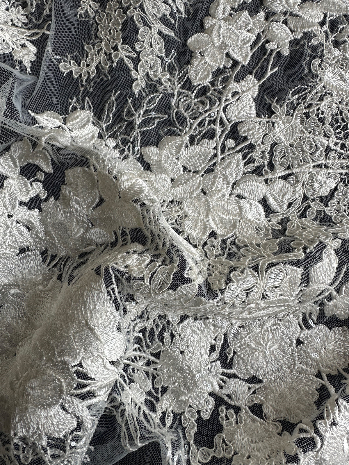 Ivory Embroidered Lace - Aisling