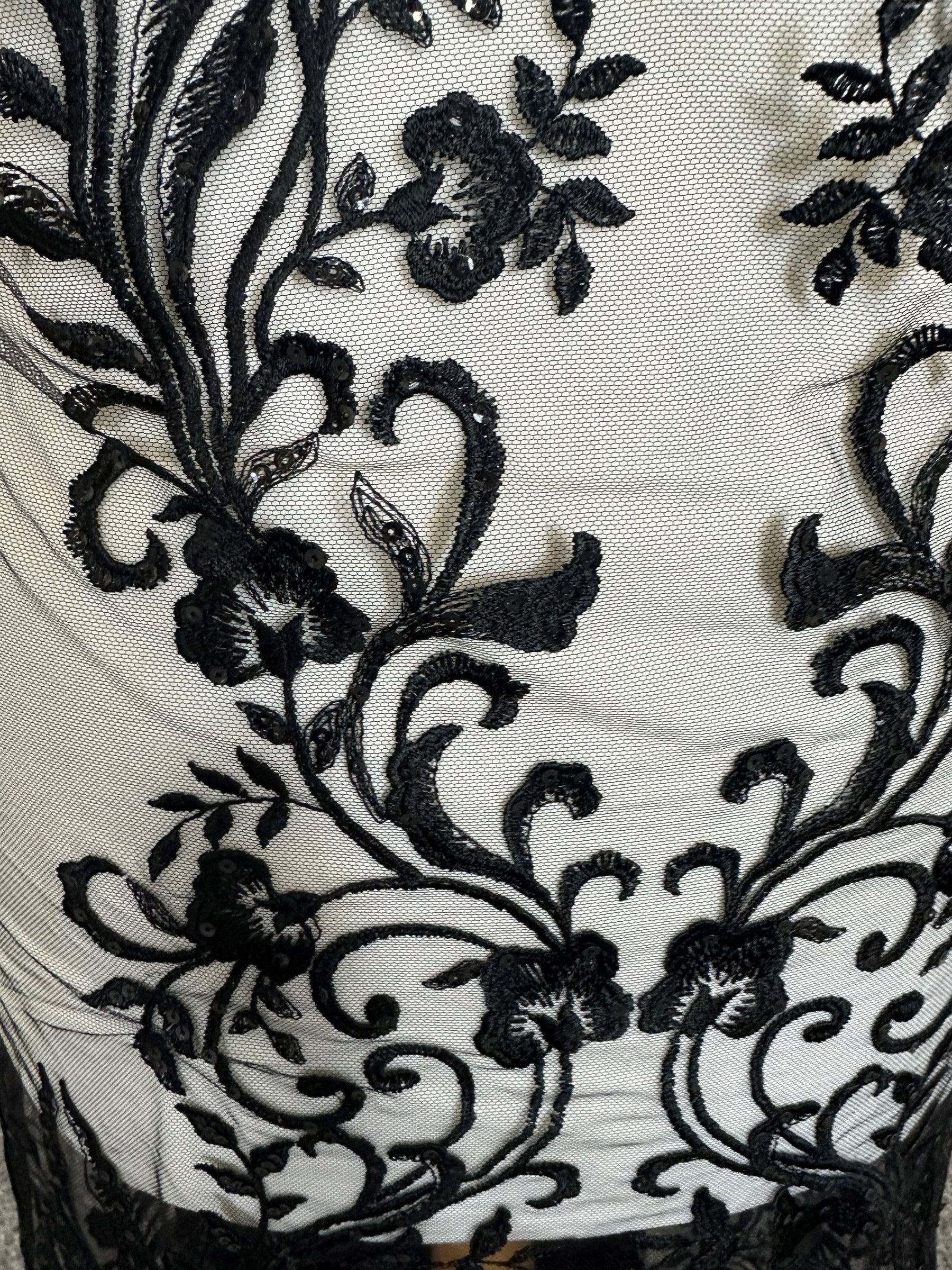 Black Embroidered Lace - Greer