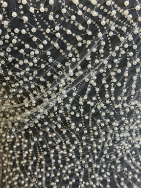 Pearl Embellished Glitter Tulle - Hedonism