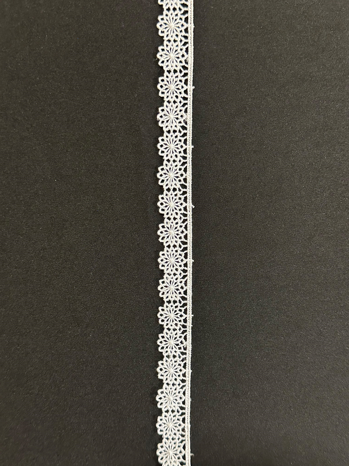 White Embroidered Lace Trim - Tiffany