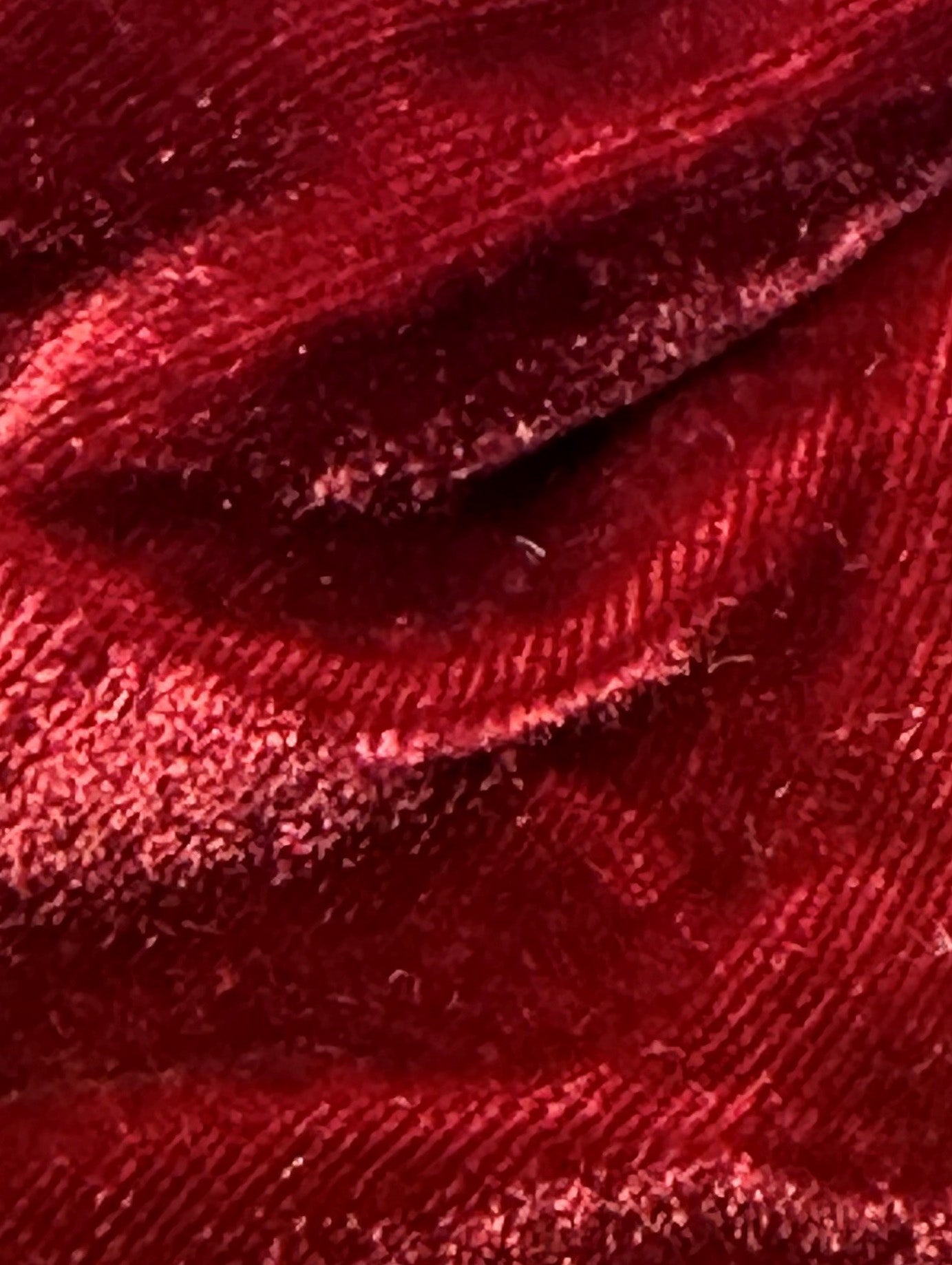 Claret Silk Velvet - Ruffle