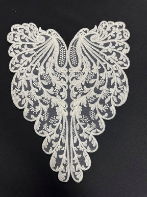 Ivory Corded Lace Applique - Peacock