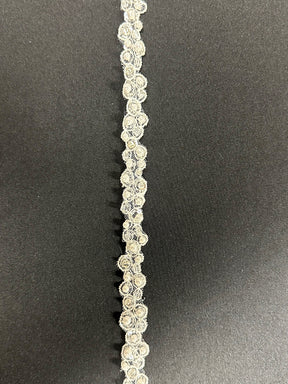 Ivory Beaded Lace Trim - Sage