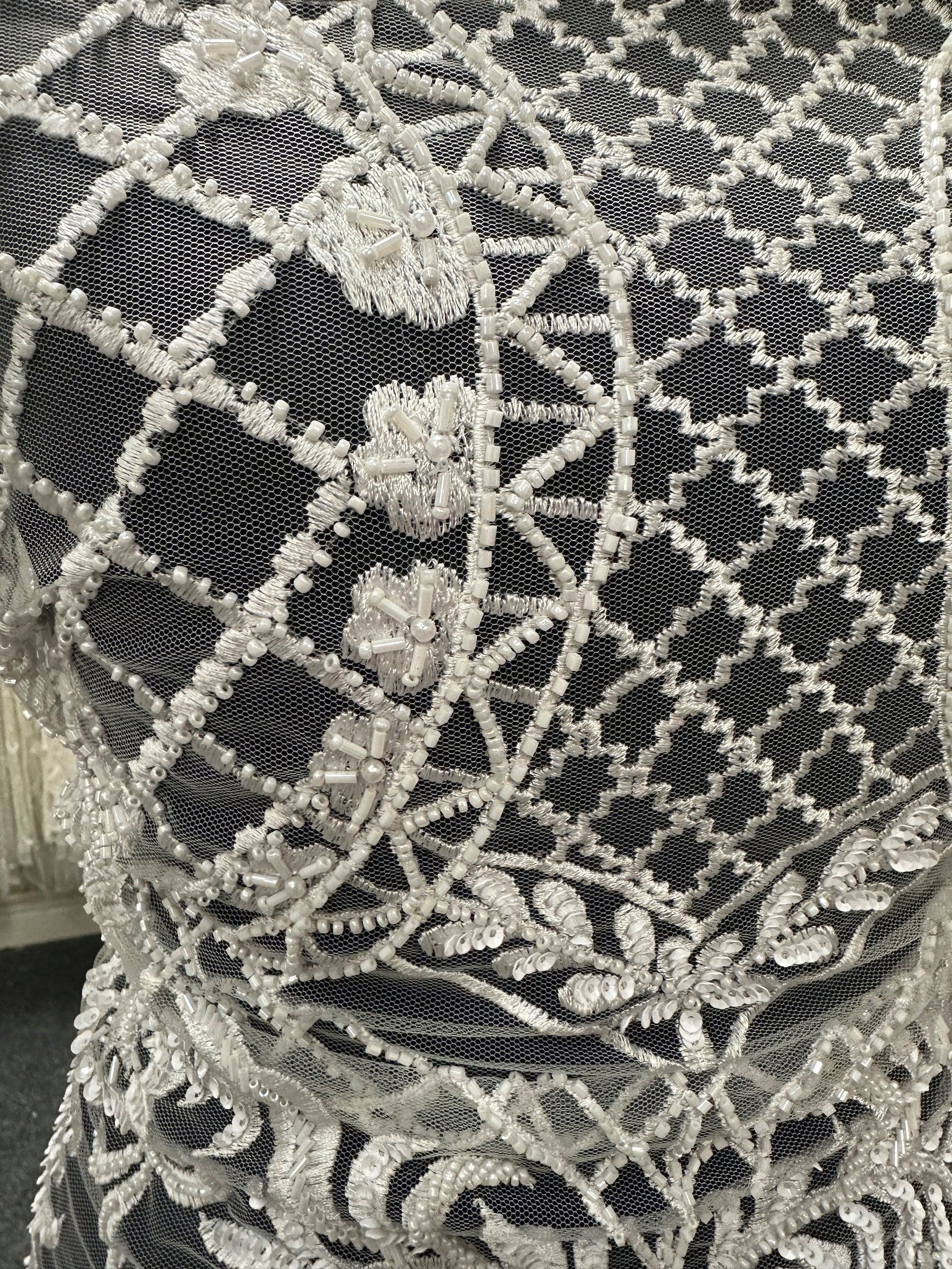 Ivory Hand Beaded Lace - Costello