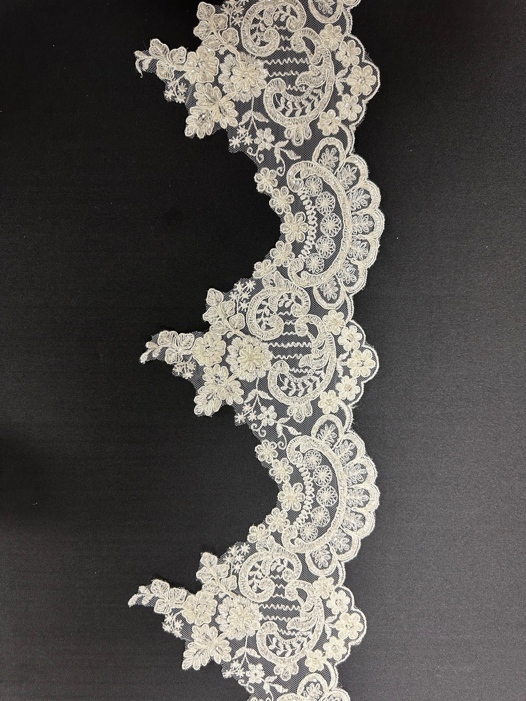 Ivory Beaded Lace Trim - Trinity