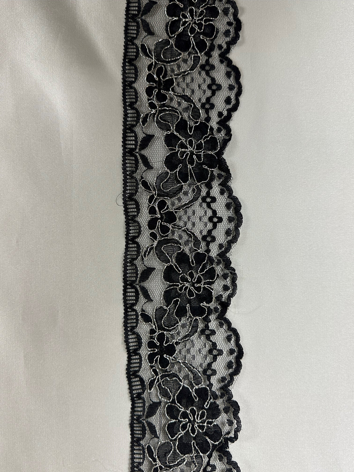 Black Corded Lace Trim - Silvano